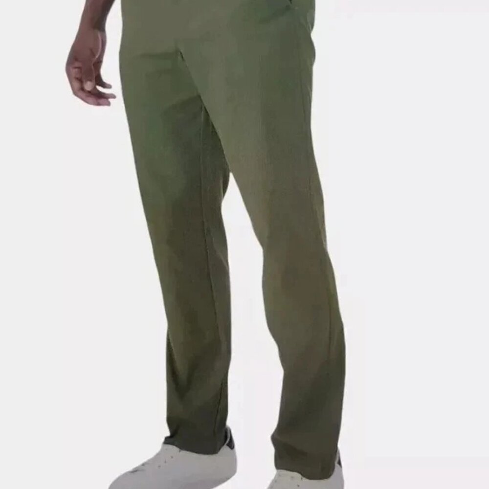 32 Degrees Cool Men's Regular Fit Stretch Chino Pants Zip Pocket: 40x30 - Green